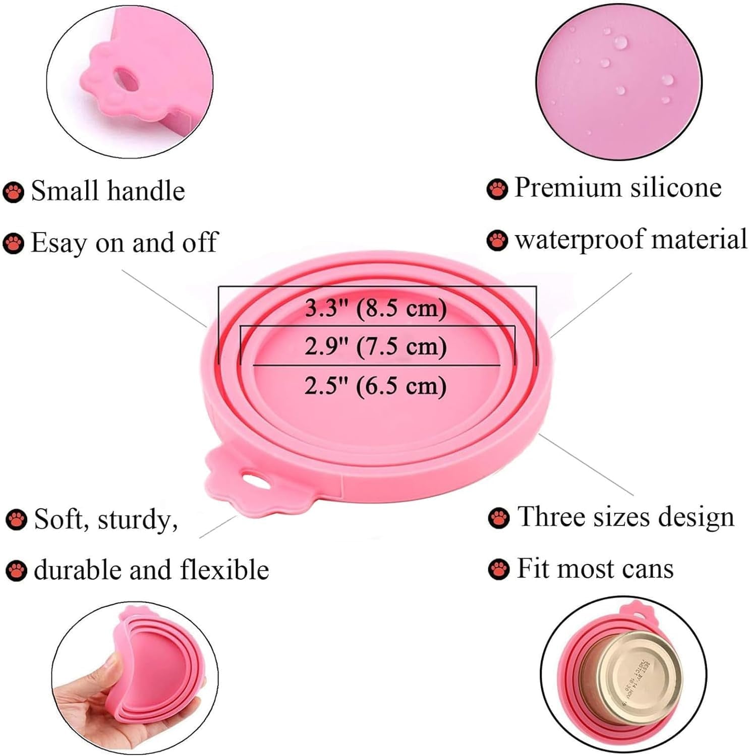 Food Can Lids, 4 Pcs Silicone Pet Food Can Covers for Dog & Cat Food, One Tin Cap Fit Most Standard Size Dog Cat Food Canned(Multicolor)…