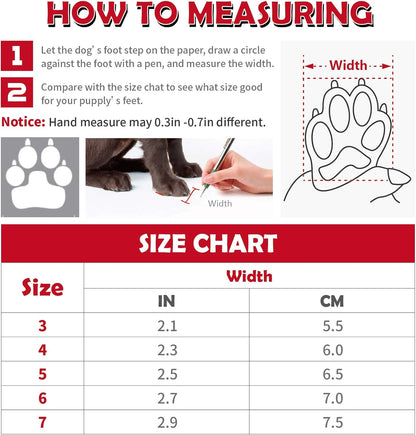 Dog Shoes for Medium Large Dogs, Waterproof Dog Snow Boots Dog Booties Paw Protectors with Reflective Straps Rugged Anti-Slip Sole 4PCS