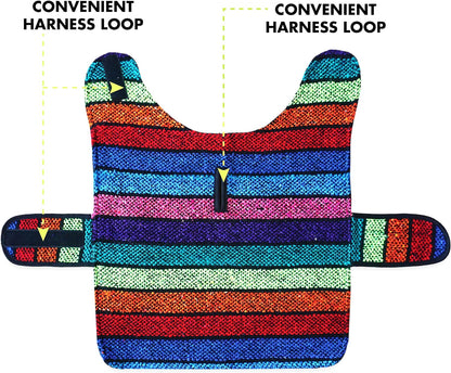 Handmade Dog Poncho from Authentic Mexican Blanket - Dog Clothes – Chihuahua Coat - Costume - Sweater - Vest (Multi Color, Medium)